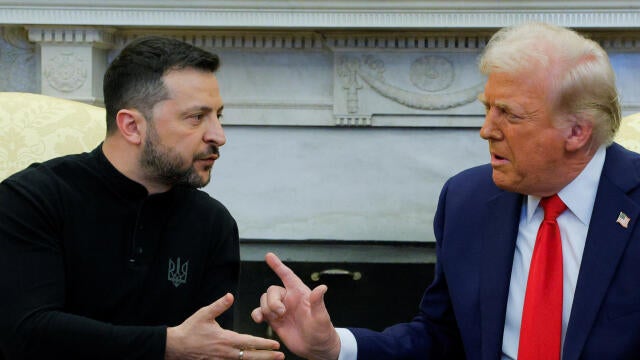 President Trump meets with Ukrainian President Volodymyr Zelenskyy in the Oval Office at the White House in Washington, Feb. 28, 2025. 