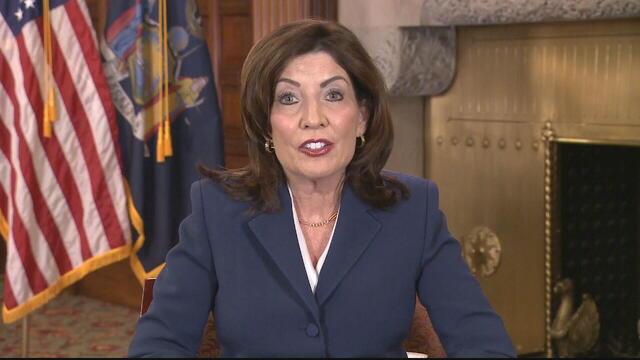 New York Gov. Kathy Hochul appears on "Face the Nation" on Sunday, Feb. 23, 2025. 