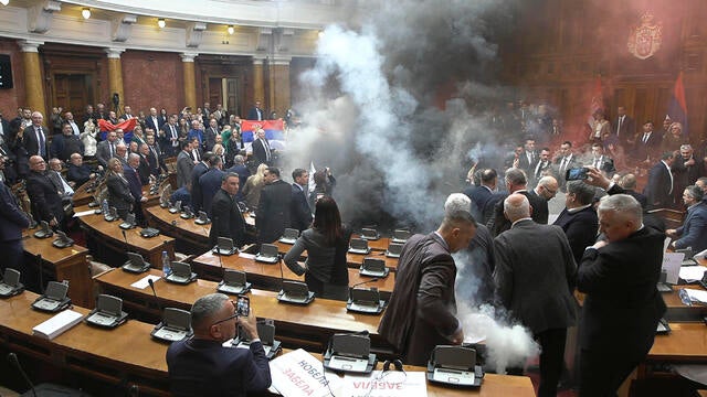 Serbia Parliament Injuries 