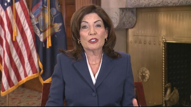 New York Gov. Kathy Hochul appears on "Face the Nation" on Sunday, Feb. 23, 2025. 